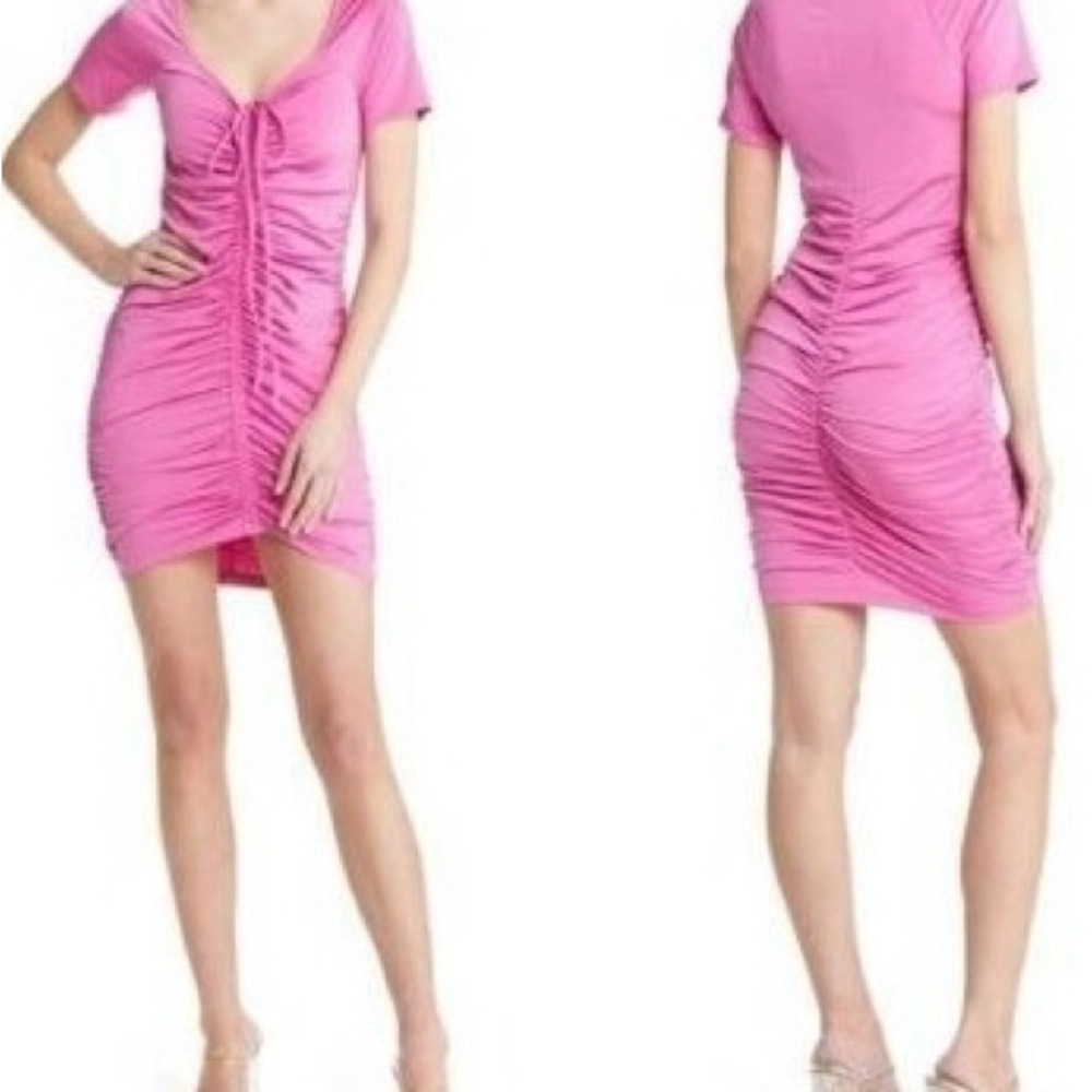Pink Ruched Midi Dress Open Edit at Nordstrom